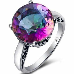 Vintage Style Mystic Topaz MOM  Ring sz 6